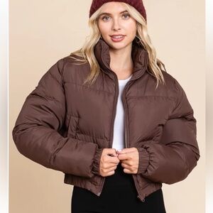 #314 padded brown puffer jacket